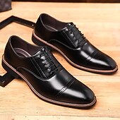 baratos Sapatos Oxford-Sapatos sociais masculinos em couro sintético, clássicos e elegantes para o escritório e ocasiões especiais.