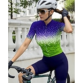 Недорогие Женские майки-Жен. Велокофты Графика Геометрический принт Градиент С короткими рукавами Велоспорт Джерси Верхняя часть с 3 задними карманами