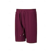 baratos Calções Estilo Casual-Homens Calções Waffle Calção Shorts de verão Shorts casuais Com Cordão Bolsos Cintura elástica Tecido Conforto Respirável Curto Ao ar livre Férias Verão Desporto Casual Vinho Micro-Elástica