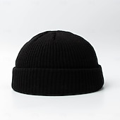 baratos Chapéu para Homem-Masculino Chapéu mole Tampão de Melão Azul Preto 100% Acrílico Franzido Listas Roupa de Malha Férias Casual Casual Diário Streetwear Tecido Térmico / Quente