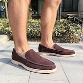 economico Mocassini casual-scarpe casual slip-on da uomo, tomaia in pelle scamosciata comoda, facili da indossare, perfette per la spiaggia, il resort e lo stile delle vacanze
