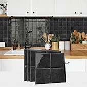 abordables Pegatinas de pared-Paquete de 10 paneles decorativos de pared 3D, azulejos de vinilo vintage de epoxi para salpicadero de cocina, adhesivos autoadhesivos despegables, aptos para cocinas, baños, lavanderías y vehículos