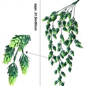 levne Umělé rostliny a zeleň-3 ks umělých girland z ananasové révy, 5-stonkové matné růžové umělé zelené révy, umělé závěsné rostliny do domácnosti &amp;svatební dekorace