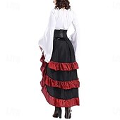 economico Outfit-Set Gotico Medievale Rinascimento Gonna Blusa / Camicia Corsetto Lunghe Pirata Linea ad A Scollo Tondo Costume Per donna Halloween Carnevale Fiera Rinascimentale LARP Festa a tema retrò Adulti
