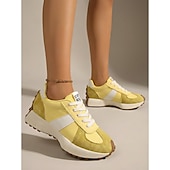 billiga Damsneakers-dam retro vit &amp;grå platåsneakers - avslappnade grova pappaskor med svart kontrastrand för dagligt streetwear, urban pendling &amp;stadsvandring
