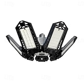 baratos Luzes de trabalho-Lâmpada LED para garagem com faixa de iluminação de teto de alto brilho 6500k, 7+1 painéis deformáveis, adequada para porão, celeiro, lavanderia e áreas de armazenamento.