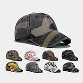 preiswerte Baseballkappe für Herren-Herren Baseballkappe Weiß Gelb Baumwollmischung Drucken Sport &amp; Outdoor Lässig Militär Lässig Täglich Outdoor Tarnung Sonne Sonnenschutz