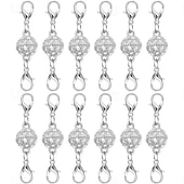 abordables Arts, artisanat et couture-12 fermoirs et attaches magnétiques pour colliers, dorés &amp;Rallonges magnétiques argentées avec fermoir mousqueton pour colliers &amp;bracelets, convertisseur de bijoux facile à utiliser pour femmes,
