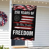 economico 250° Anniversario-Bandiera da giardino per il 250° anniversario degli Stati Uniti, cartello da giardino per l'anniversario dell'America, striscione patriottico per la libertà del 4 luglio degli Stati Uniti, bifacciale.