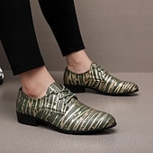 Недорогие Дерби туфли-Мужские туфли из искусственной кожи в красно-золотую полоску – стильная формальная обувь для свадеб и деловых мероприятий.