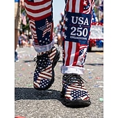  Verenigde Staten 250e Verjaardag Heren America Atletische Sneakers - USA Vlag Print Lichtgewicht Hardloopschoenen Gevoerde Zool Patriottische Trainers voor 4e Juli Vieringen Parades