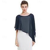 tanie Peleryna-Bolero Chusty Mamy Chusty dla nowożeńców Chusty dla gości weselnych Peleryna Elegancja damska Styl formalny Bez rękawów Szyfon Chusty ślubne Z Czysty Kolor Na Codzienny Lato