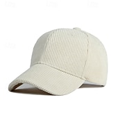 abordables Casquette de baseball pour homme-Unisexe Casquette de baseball Noir Jaune Velours côtelé Bandes Pur Chaud ancien Occasionnel Occasionnel Quotidien Vêtements de rue Couleur Unie Protection solaire