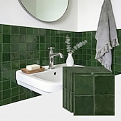 abordables Pegatinas de pared-Paquete de 10 paneles decorativos de pared 3D, azulejos de vinilo vintage de epoxi para salpicadero de cocina, adhesivos autoadhesivos despegables, aptos para cocinas, baños, lavanderías y vehículos