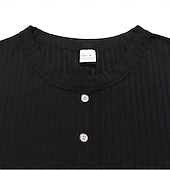 ieftine Tricou din tricot cu nervuri-Bărbați Tricou Cămașă musculară Tricou din tricot cu nervuri Tee Top Manșon scurt Mânecă scurtă În V Henley Vară Primăvară Toate Sezoanele Simplu Pit Strip Modă Designer De Bază Nasturi Casual