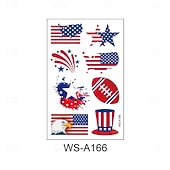  10/20 feuilles d'autocollants de tatouage pour la fête de l'indépendance américaine en stock. Vente en gros d'autocollants de tatouage décoratifs pour le maquillage du visage et la célébration du
