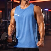Недорогие Футболки и майки для бега-Муж. Однотонный Тренировочная майка Майка для бега Спортивный топ Лето Без рукавов Быстровысыхающий Влагоотводящие Дышащий Тренировка в тренажерном зале Прогулки Бег Темно-серый Черный Белый
