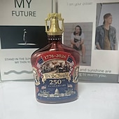  Bottiglia di whisky commemorativa per il 250° anniversario degli Stati Uniti 1776-2026, bottiglia di liquore patriottica in edizione limitata "We the People" con tappo a forma di campana della libertà, oggetto da collezione per la celebrazione dell'indipe