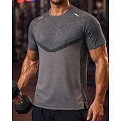 זול חולצות ריצה וטנק טופס-בגדי ריקוד גברים קולור בלוק טישרט לריצה חולצת דחיסה חולצה אתלטית צמרת ספורט קיץ פס מחזיר אור שרוולים קצרים ייבוש מהיר פתילת לחות נושם כושר אמון הליכה ג'וגינג פול שחור תלתן בגדי ספורט לבוש אקטיבי