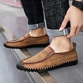 Недорогие Туфли-слипоны для повседневной носки-Мужские зеленые повседневные слипоны из искусственной кожи, удобная и дышащая обувь для отдыха на пляже и летнего расслабления.