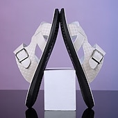 cheap Casual Sandals-Men's Faux Leather Buckle Sandals, Stylish and Comfortable for Resort Wear and Outdoor Events