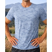 billiga Löpar-T-shirts och linnen-Herr Kamuflasje T-shirt för jogging Kompressionströja Atletisk skjorta Sport topp Sommar Kortärmad Snabb tork Fuktabsorberande Andningsfunktion Gymträning Gång Joggning Blå Svart Mörkblå Sportkläder
