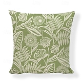 cheap Throw Pillows,Inserts &amp; Covers-Nordic Green Plant Leaf Pattern Linen Throw Pillow Cover Decorative Cushion Cover for Sofa Bed Headboard Car and Nap Pillow Use
