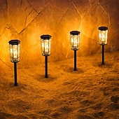  Lampes solaires de jardin étanches, allumage/extinction automatique, éclairage décoratif LED pour allée, terrasse, cour, pelouse, allée, piscine