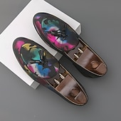 voordelige Loafers-Kleurrijke loafers van imitatieleer voor heren met kwastjes, een trendy instapmodel voor modieuze casual en semi-formele gelegenheden.