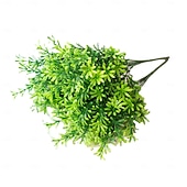 olcso Műnövények és zöld növényzet-6 csokor műzöld, 7 ágú mű rozmaring páfrány, mű lombozat faldekorációhoz, örökzöld kerti dekoráció