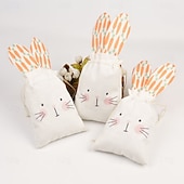 cheap Easter-6pcs Bunny Drawstring Bags, 5.91x7.09inch, Cute Carrot Rabbit Easter Gift Pouches for Party Favors, Candy, Jewelry, Surprise Packaging, Goodie Bags for Wedding, Tailgating, Spring &amp; Summer Events