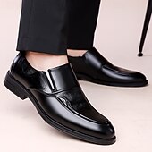 preiswerte Slipper-Dunkelbraune Herren-Slipper aus Kunstleder, klassische Business-Casual-Schuhe für den Weg ins Büro, Hochzeiten und formelle Anlässe
