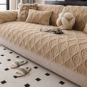 abordables Funda para silla de comedor-Funda de sofá de felpa gruesa de invierno antideslizante, protector de cojín para sofá, resistente a las mascotas y antiarañazos, funda para muebles