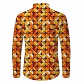 economico Cime-Retrò Vintage Anni '70 Camicia Camicia Aloha Lunghe Hippie Geometrico Costume Per uomo Mascherata Festival Musicale Feste Abbigliamento quotidiano Adulti Camicia
