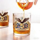 economico 250° Anniversario degli Stati Uniti-Bicchiere da whisky con bandiera e aquila per il 250° anniversario degli Stati Uniti, bottiglia da whisky edizione 1776-2026, 12 once per liquori, regalo patriottico per veterani militari per uomini,