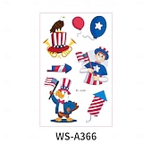  10/20 feuilles d'autocollants de tatouage pour la fête de l'indépendance américaine en stock. Vente en gros d'autocollants de tatouage décoratifs pour le maquillage du visage et la célébration du