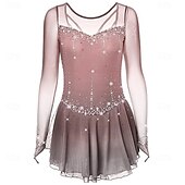 abordables Vestidos de Patinaje Artístico-Vestido de patinaje artístico Chica Patinaje Sobre Hielo Vestidos Negro Blanco Amarillo Retazos Costura asimétrica Elástico Entrenamiento Competición Ropa de Patinaje Clásico Cristal / Strass Manga