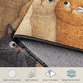 cheap Doormats-Faux Embroidered Cats Doormat Playful Cat-Themed Welcome Mat Durable Long-Lasting Quality for Home Entry