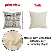 cheap Throw Pillows &amp; Covers-Set of 4 Easter Bunny Pillow Covers Spring Holiday Decorative Throw Cushion Covers for Sofa Bed Bedroom