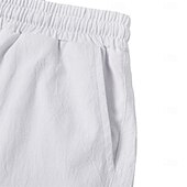 economico Vacanza-Per uomo Pantaloni di Lino Pantaloni Pantaloni Estivi Pantaloni Larghi Pantaloni Corti Coulisse Elastico in vita Semplice Comodità Traspirante Lunghezza intera Casuale Quotidiano All'aperto Vacanza