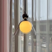 cheap Drum &amp; Cone Design-Sunset Pendant Light – Ribbed Glass Shade With Chrome technique