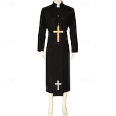 tanie Odzież wierzchnia-Retro / vintage Religijne Średniowieczne Szata Długie rękawy Kapłan Strój na bal maskowy Męskie Halloween Karnawał Targi Renesansu Impreza w stylu retro Dla dorosłych Top