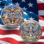  Monedă comemorativă aniversară de 250 de ani a SUA - 1776-2026, ediție limitată, monedă de colecție semi-cincicentenară cu design de vultur, clopot al Libertății și steag american