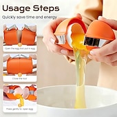 abordables Ustensiles et gadgets de cuisine-3 ouvre-coquilles d'œufs, outil de casse-œufs en acier inoxydable, séparateur d'œufs multifonctionnel pour œufs crus et durs, éplucheur et écaleur, accessoire de cuisine