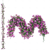 economico Fiore finti-Ghirlanda di fiori artificiali edera, confezione da 4 decorazioni da 1,8 m resistenti ai raggi UV, finte margherite rampicanti in seta, fiori appesi per casa, giardino, matrimonio, decorazioni