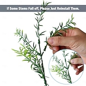 halpa Tekoplantit ja vihreys-18 kpl ulkokäyttöön tarkoitettuja keinotekoisia tekokasveja kevät-kesäkoristeita, UV-kestäviä irtotavarana realistisia tekopensaita, ruohoa, eukalyptusta, muovisia vihreitä pensaita kuistille,