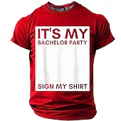  T-shirt homme « C'est mon enterrement de vie de garçon » avec espace pour signature blanc vierge, humoristique et interactif, idéal pour une soirée entre futurs mariés. Tailles : S, M, L, XL, XXL,