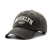 economico Forniture per eventi e feste-berretto da baseball brooklyn 1947 per donna &amp;Cappello da papà da uomo in stile vintage Brooklyn con lettere ricamate, vestibilità profonda, protezione solare, regolabile, in cotone