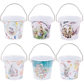 Недорогие Пасха-1 шт. жестяная коробка в виде пасхального кролика, металлическая подарочная коробка для конфет и печенья в виде кролика, контейнер для хранения пасхальных яиц, пустая коробка для упаковки сладостей.