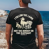  T-shirt homme « Je suis l'agneau, pas l'âne ni l'éléphant » (Apocalypse 17:14), imprimé au dos, manches courtes, coupe classique, style décontracté, tailles S à XXXL.